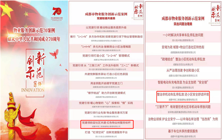 物管公司两个服务案例获市物业协会创新示范案例评选认可